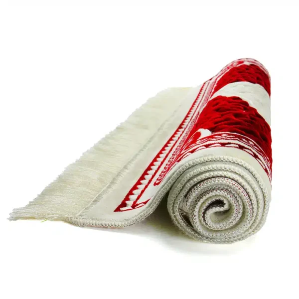 Premium Sina Secc White and Red Islamic Prayer Mat - Image 4