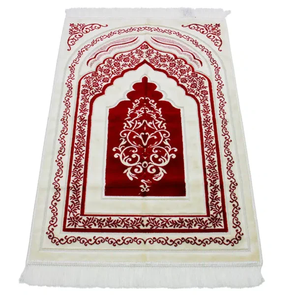 Red and Cream SP SEC Ultra Muslim Prayer Mat – Premium Quality - Image 3