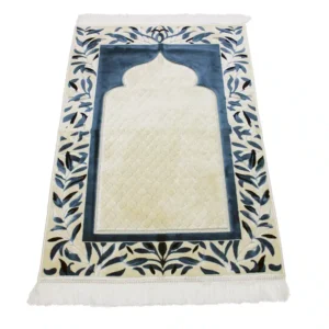 Megane Seccade White and Blue Islamic Prayer Mat