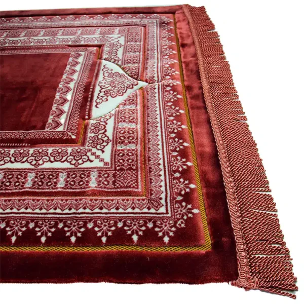 Red & White Pattern Double Plus Secc Prayer Mat – Premium Quality - Image 3