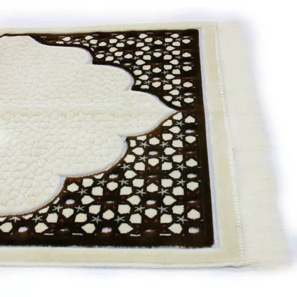 Megane Seccade White And Brown Prayer Mat - Image 3
