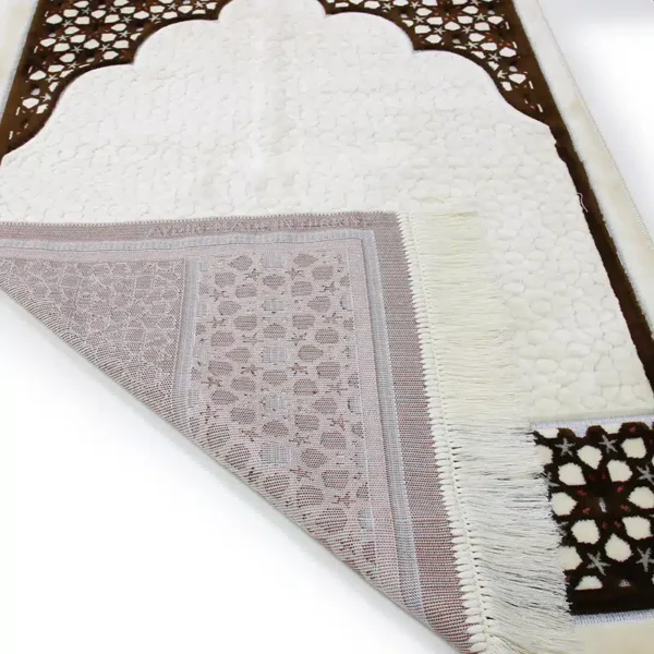 Megane Seccade White And Brown Prayer Mat - Image 2