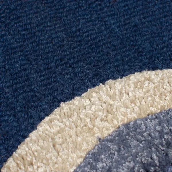 Azure Wave Design Wool Area Rug - Image 2