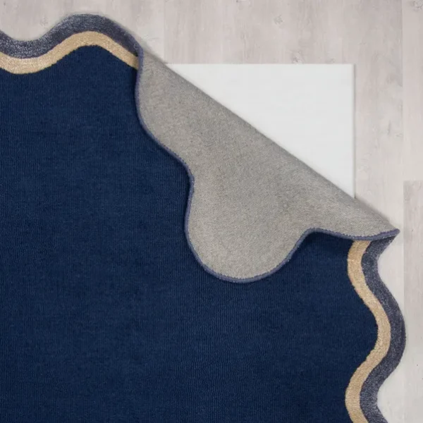 Azure Wave Design Wool Area Rug - Image 3