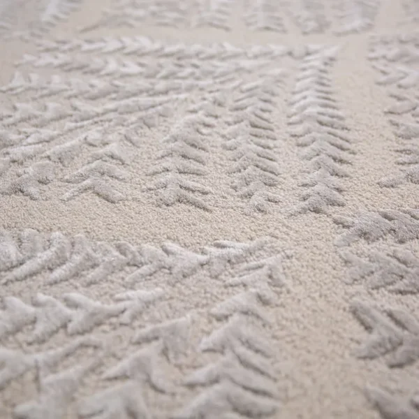 Fern Pattern Wool & Viscose Area Rug - Image 2
