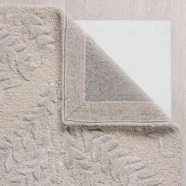 Fern Pattern Wool & Viscose Area Rug - Image 3