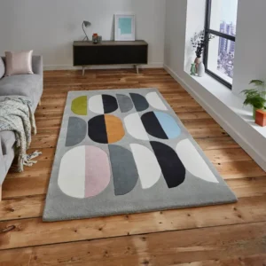 Inaluxe Grey Abstract Composition Rug