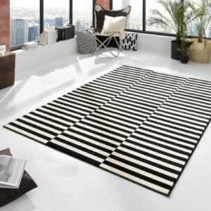 Modern Gloria Black Cream Rug
