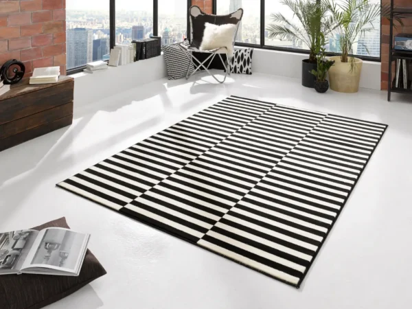 Modern Gloria Black Cream Rug