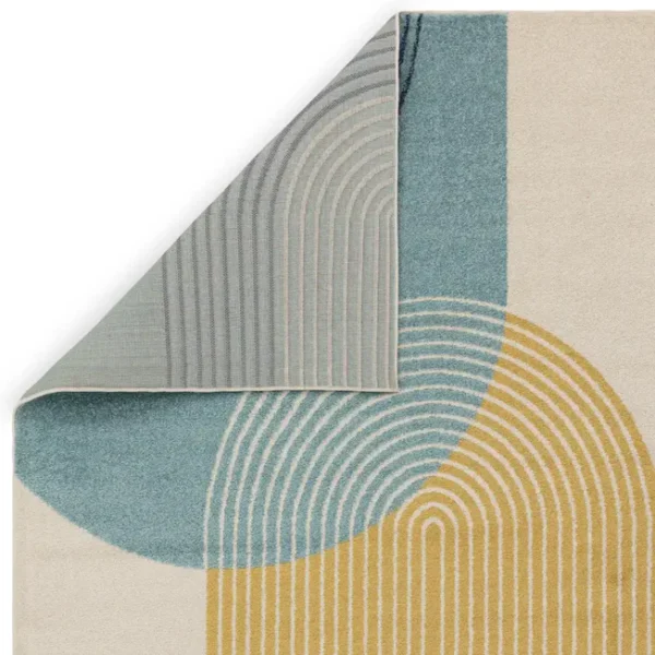 Muse Blue Retro Modern Rug - Image 3